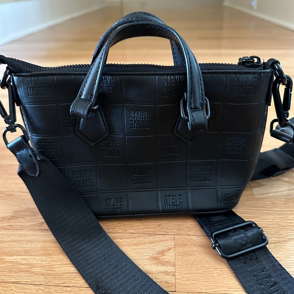 Steve Madden Black Mini Small Crossbody Bag Purse with Handles